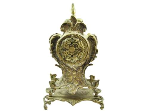 Weighty Vintage Solid Brass Decorative Mantle Clock