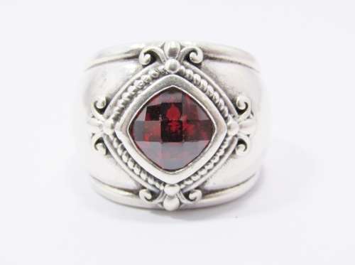 A gorgeous Chunky Red Stone Zirconia Ring in Sterling Silver.
