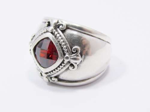 A gorgeous Chunky Red Stone Zirconia Ring in Sterling Silver.