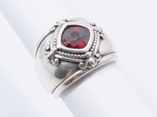 A gorgeous Chunky Red Stone Zirconia Ring in Sterling Silver.