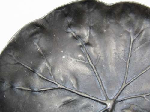 Vintage Portugal Pewter Dish in the Form of a Lily Leaf