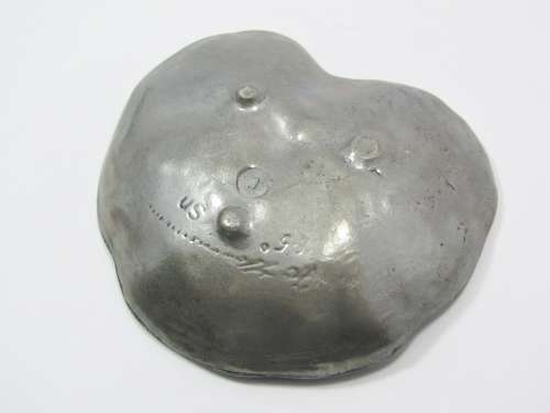 Vintage Portugal Pewter Dish in the Form of a Lily Leaf