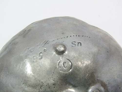 Vintage Portugal Pewter Dish in the Form of a Lily Leaf