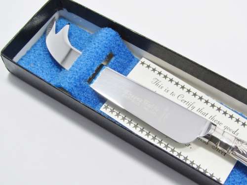 Vintage UK Hallmarked Sterling Silver-Handled Cheese Knife in Box