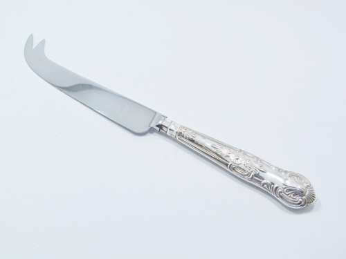 Vintage UK Hallmarked Sterling Silver-Handled Cheese Knife in Box