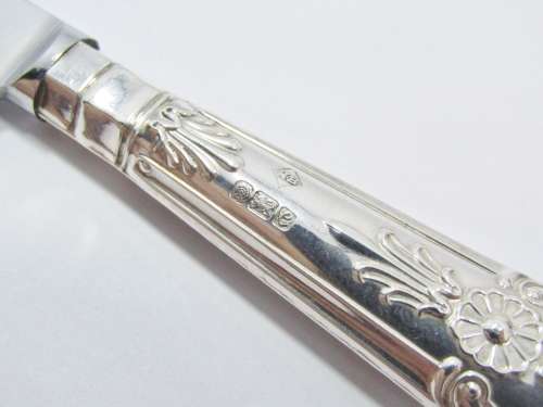 Vintage UK Hallmarked Sterling Silver-Handled Cheese Knife in Box