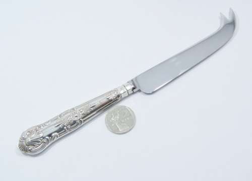 Vintage UK Hallmarked Sterling Silver-Handled Cheese Knife in Box