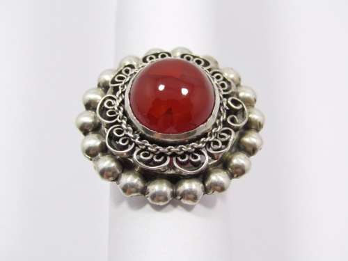 Gorgeous Chunky Carnelian Ring in Sterling Silver