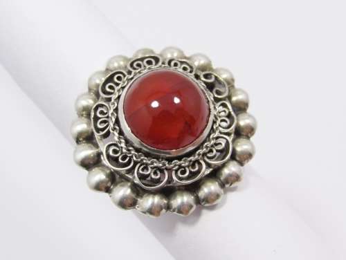 Gorgeous Chunky Carnelian Ring in Sterling Silver