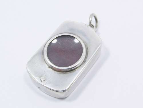 Beautiful Victorian Silver Fob Pendant With Magnifying Glass