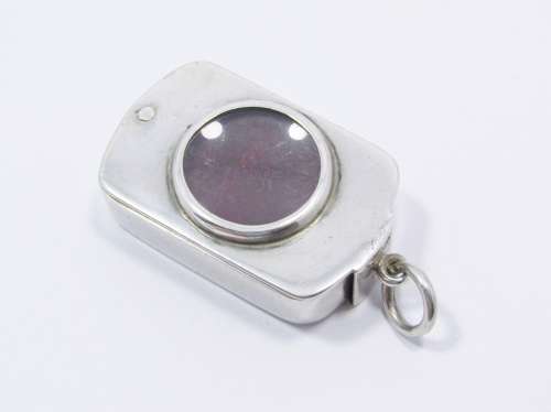 Beautiful Victorian Silver Fob Pendant With Magnifying Glass