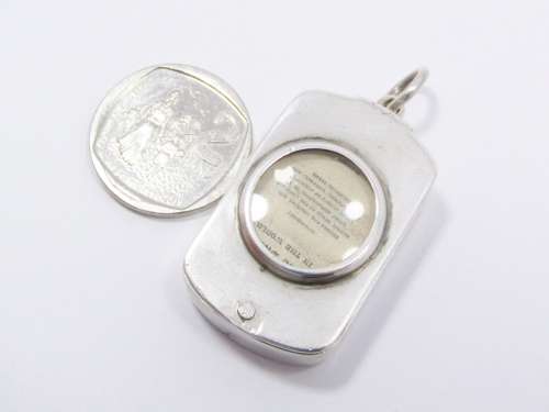Beautiful Victorian Silver Fob Pendant With Magnifying Glass