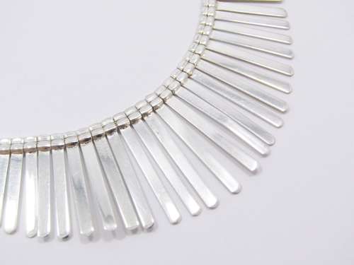 Stunning Two Tone  Graduating Bar Design Necklace in Sterling Silver