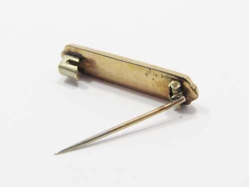 Antique Victorian Rolled Gold d`Epargne Pin/Brooch (Tracery Enamel)