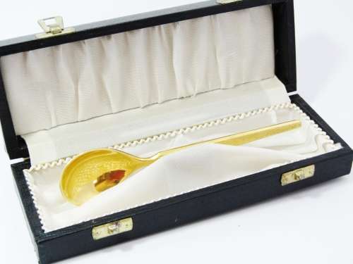 Vintage Gold-Plated Spoon in Original Case