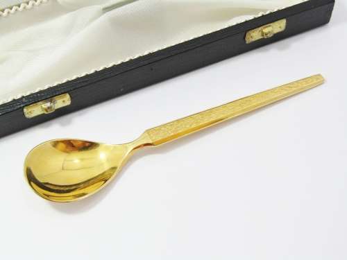 Vintage Gold-Plated Spoon in Original Case