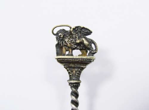 Rare! Antique Italian Silver & Enameled Spoon