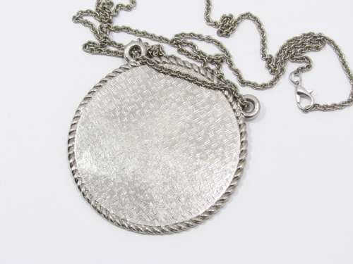 Vintage Dutch Silver-Plated Large Medallion Necklace