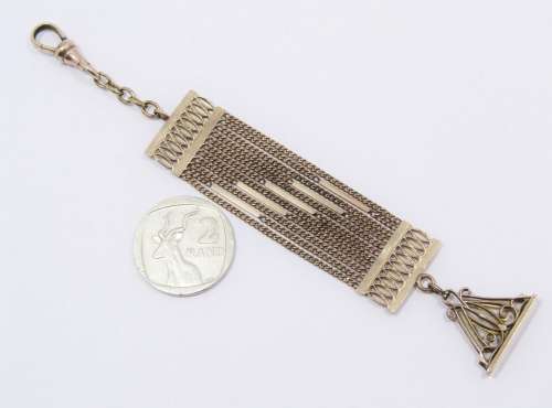 Lovely Antique Rolled Gold Seal Fob Chain
