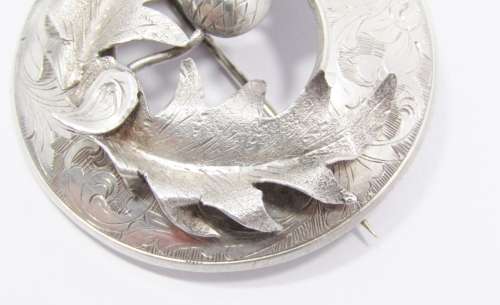 Antique Sterling Silver Scottish Thistle Brooch