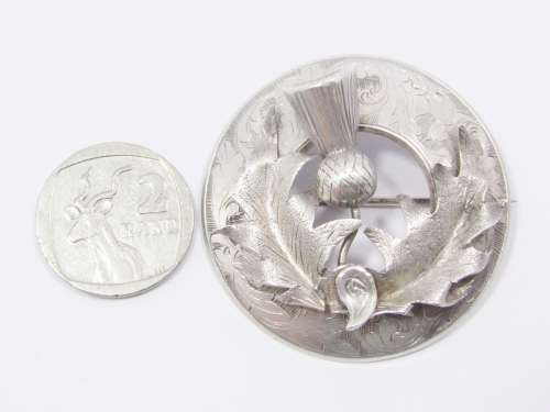 Antique Sterling Silver Scottish Thistle Brooch