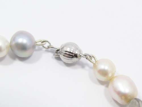 A Gorgeous Fresh Water Pearl and Multi Color Quartz Bracelet With a Sterling Silver Clasp