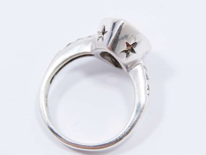 A Gorgeous Chunky Marquise Cut Zirconia Ring in Sterling Silver.