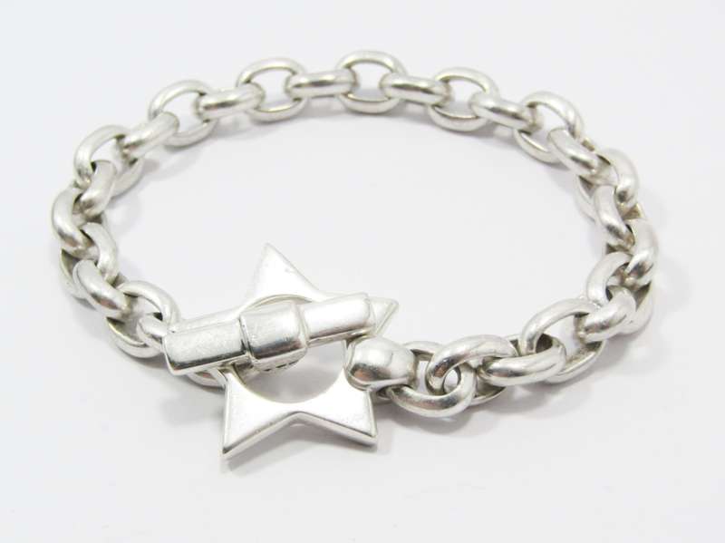 Weighty Sterling Silver Fancy Oval Link Bracelet