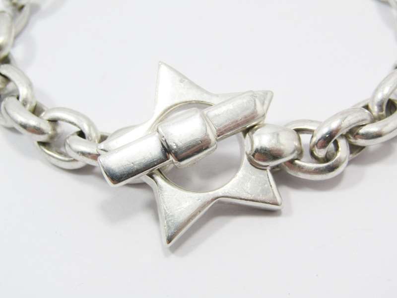 Weighty Sterling Silver Fancy Oval Link Bracelet