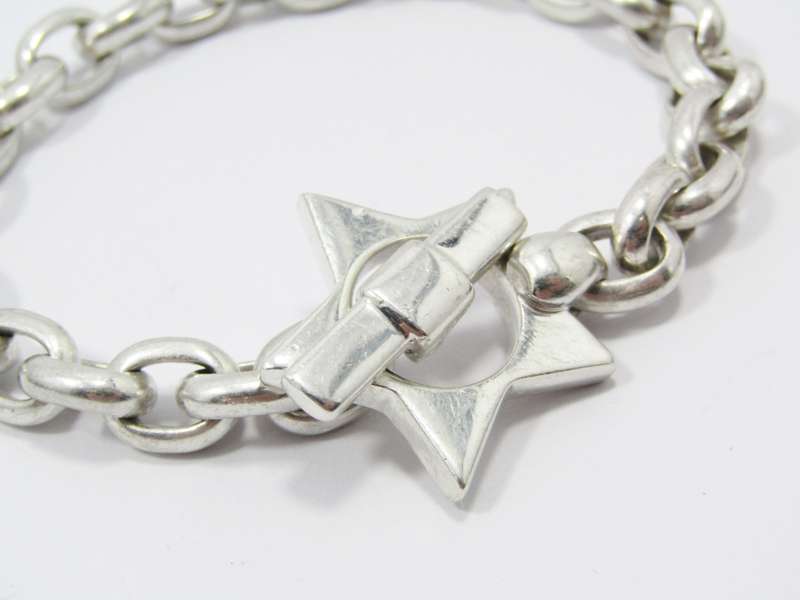 Weighty Sterling Silver Fancy Oval Link Bracelet