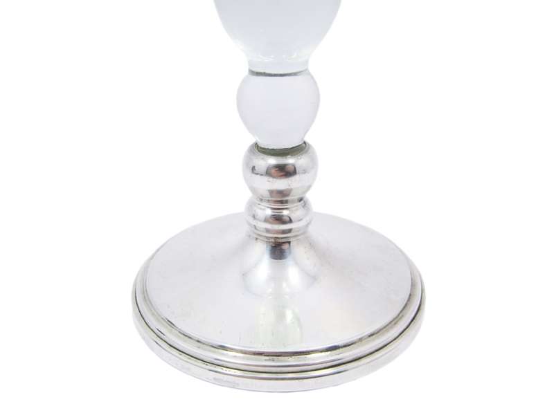 Beautiful, Vintage Tall Cut Glass & Sterling Silver Trumpet Vase