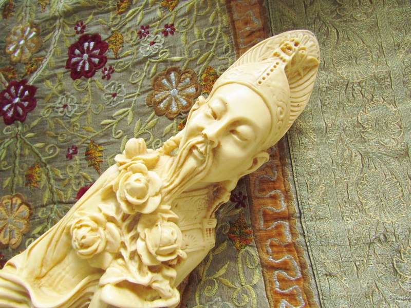 Huge Oriental Decorative Moulded Figural Tusk