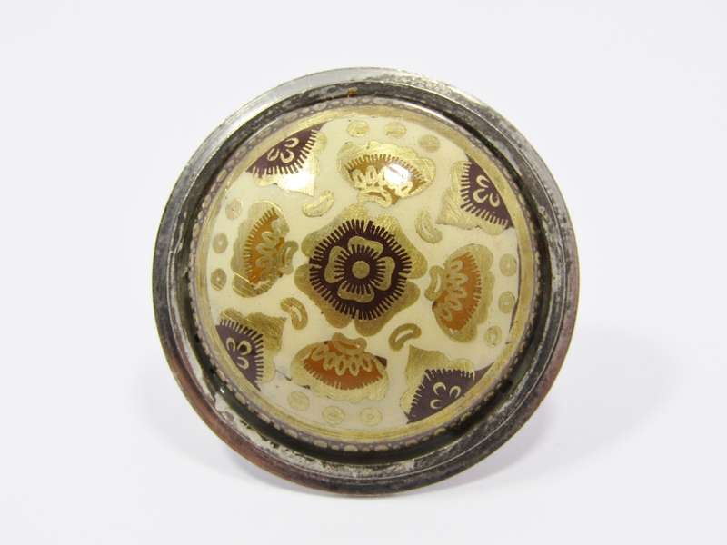 HUGE Antique Satsuma Porcelain in Costume Jewellery Ring