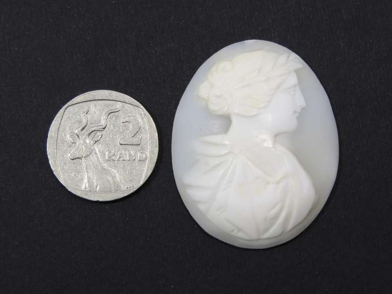 Beautiful White Carved Shell Cameo, Unmounted