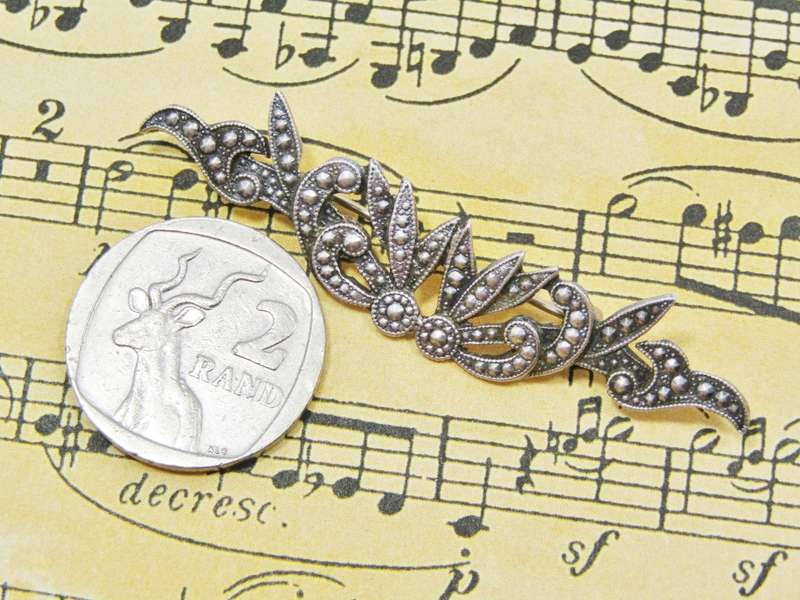 A Gorgeous Vintage Marcasite Brooch in Sterling Silver