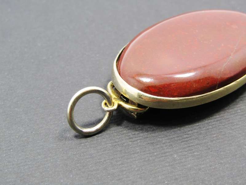 Antique/Vintage Chinese Silver Gilt & Jasper Scarf Clip