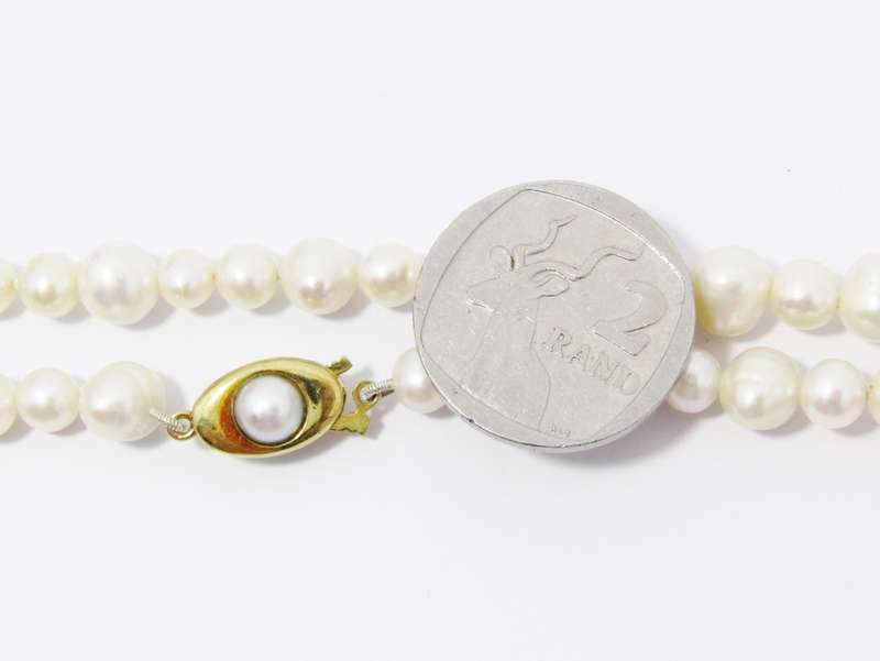 Beautiful Freshwater Pearls & 18CT Gold Clasp Necklace