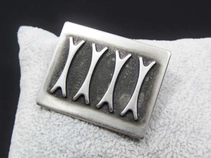 Norway `Bodrene Mylius` Modernist Pewter Brooch