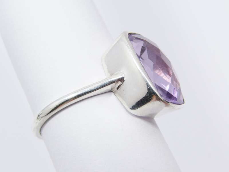 A Gorgeous Facetted Light Amethyst Ring in Sterling Silver.