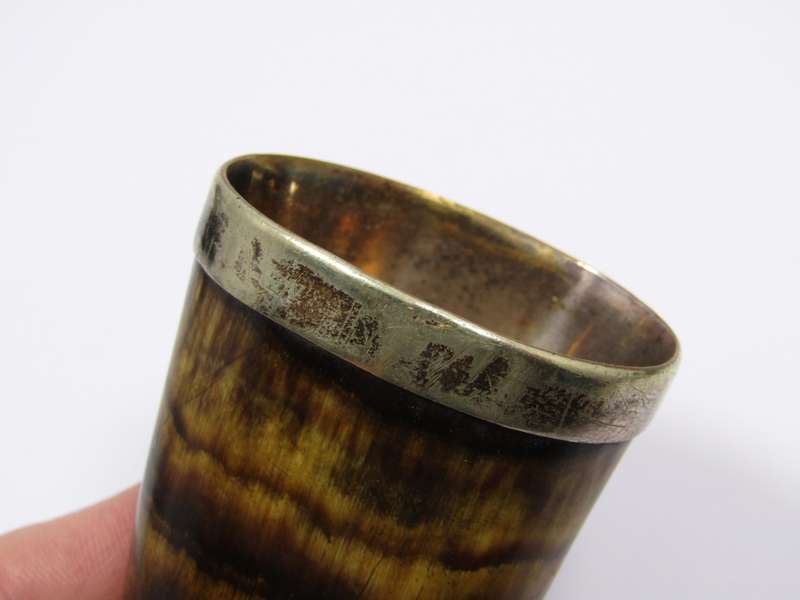 Antique Silver-Plated & Horn Hunting Cup