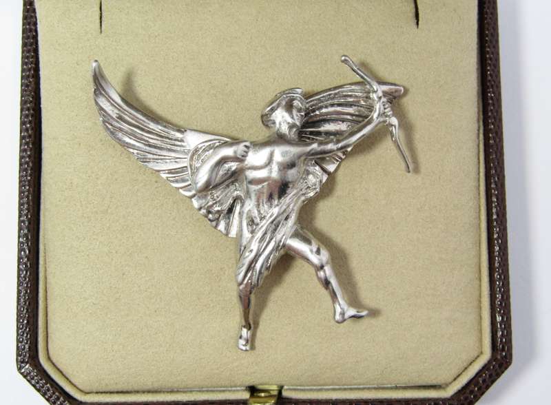 Vintage Solid Sterling Silver `Study of Eros` Brooch