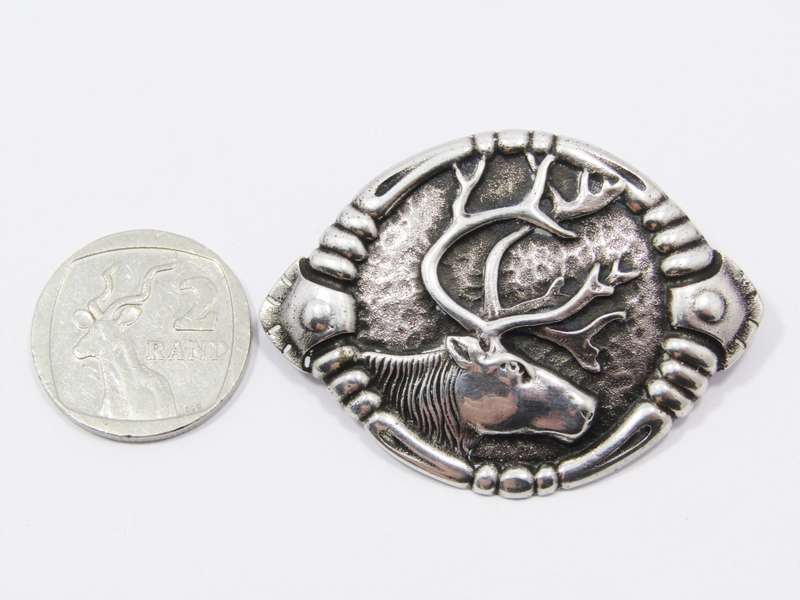 Vintage Scandinavian Silver Stag/Elk Brooch