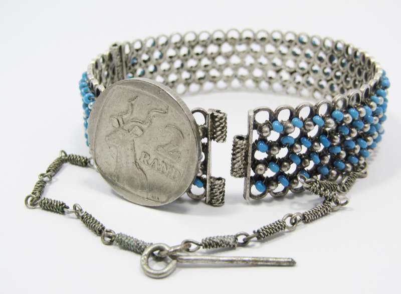 Beautiful Vintage Beaded Reticulated Silver Bangle