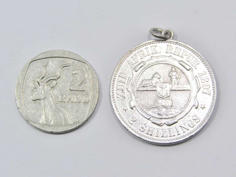 Antique ZAR 1897 Silver Coin Pendant