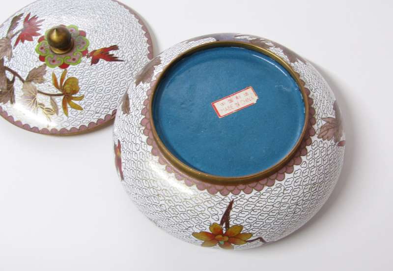 Beautiful Large Oriental Cloisonne Bowl with Cover