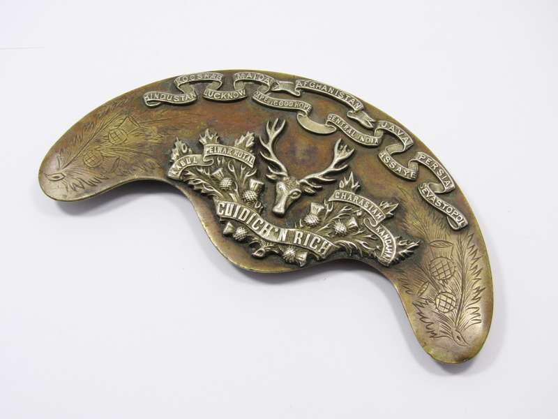 Early 20th-C Silver Mounted Seaforth Highlander's Sporran Cantle