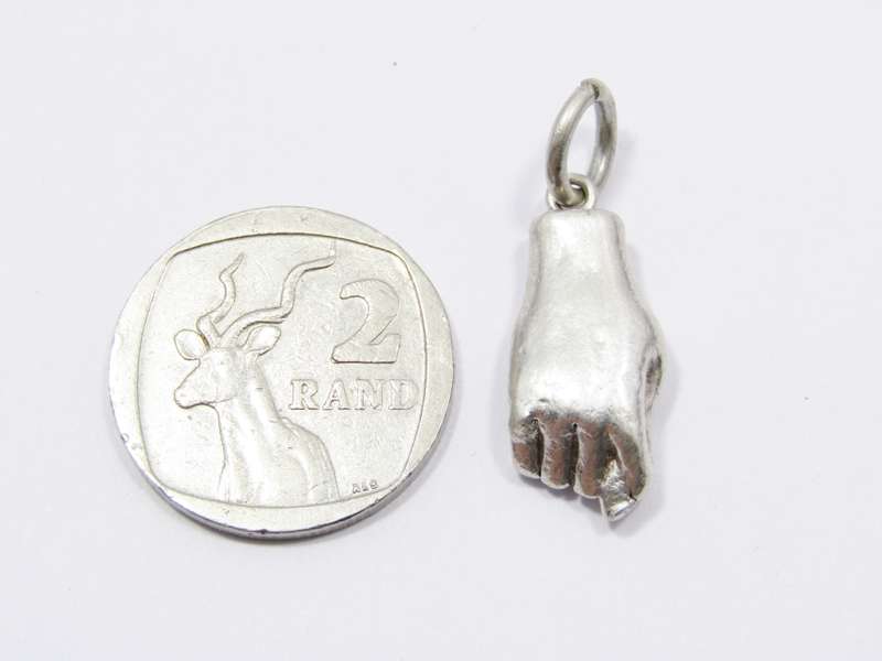 Vintage Solid Silver Figa Hand Pendant