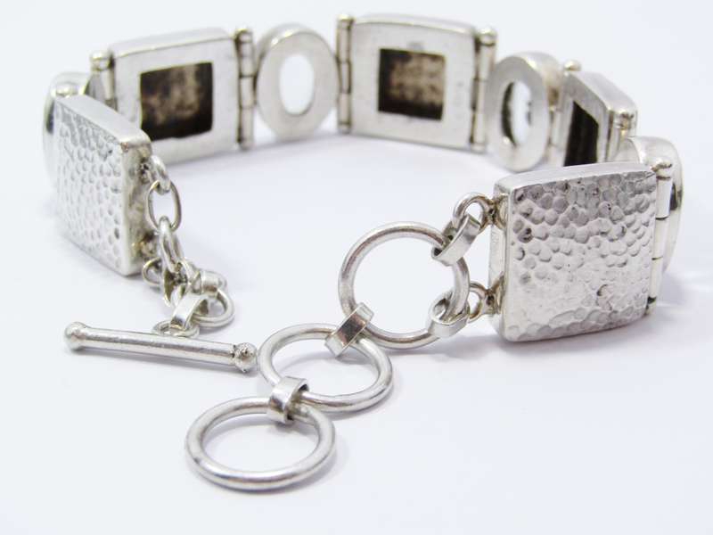 A Magnificent Chunky Prasiolite Bracelet in Sterling Silver.