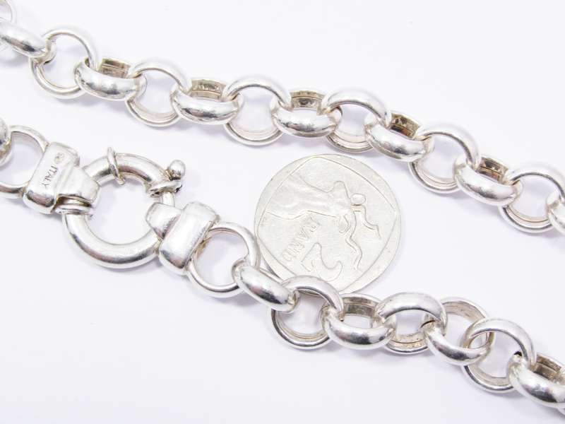 A Stunning  Large Hollow Link Round Necklace With a Signoretti Clasp in Sterling Silver.