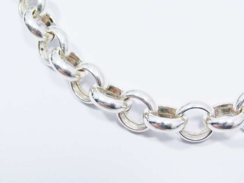 A Stunning  Large Hollow Link Round Necklace With a Signoretti Clasp in Sterling Silver.